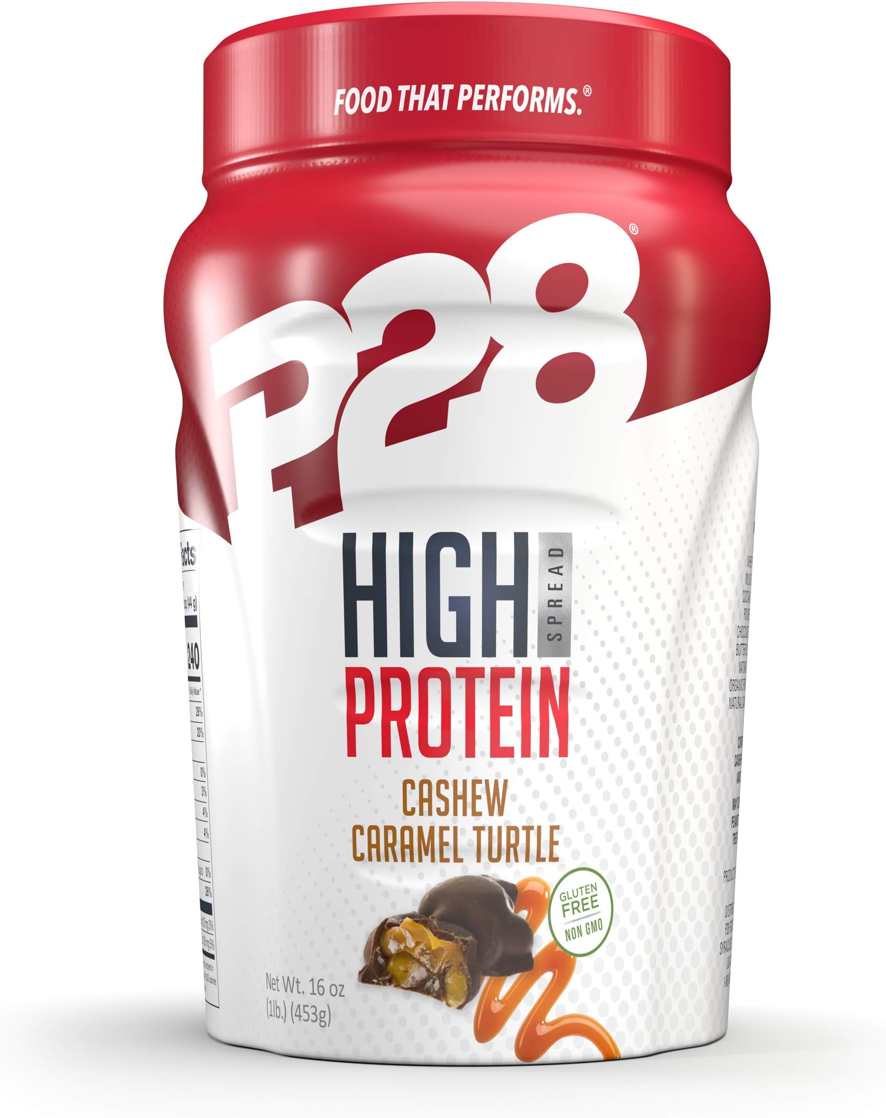 P28 Foods Formulated High Protein Spread, Caramel Turtle, 16 Ounce