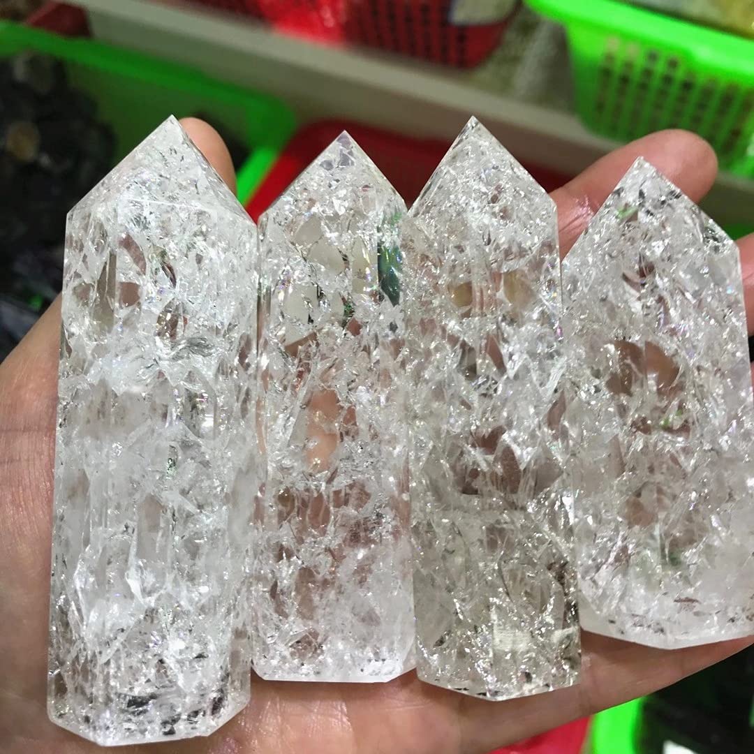 For 2-3 piezas de cristal de palomitas de maíz de cuarzo transparente Natural, varita de Ángel Reiki, piedra, decoración de habitación estética, Feng Shui moderno, Piedras decorativas for el hogar ERT