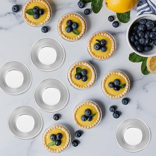 Miniatura 8 de Paquete de 25 moldes para tarta de huevo, tartaletas de aleación de aluminio, moldes de postre, moldes para tartas pequeñas, moldes para tartas,