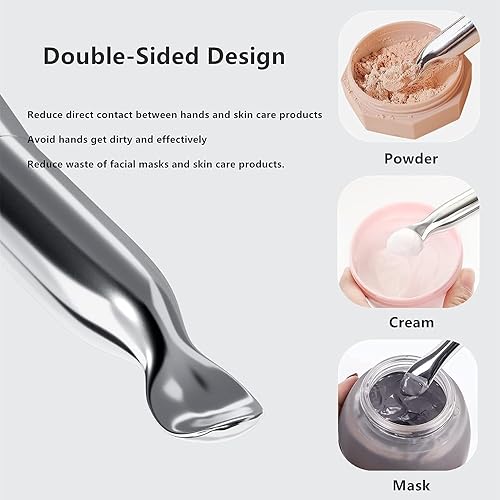 Miniatura 4 de Y-KINZ 4 cepillos de silicona para mascarilla facial, aplicador de máscara facial de doble cara para tratamientos faciales, herramientas de cuidado