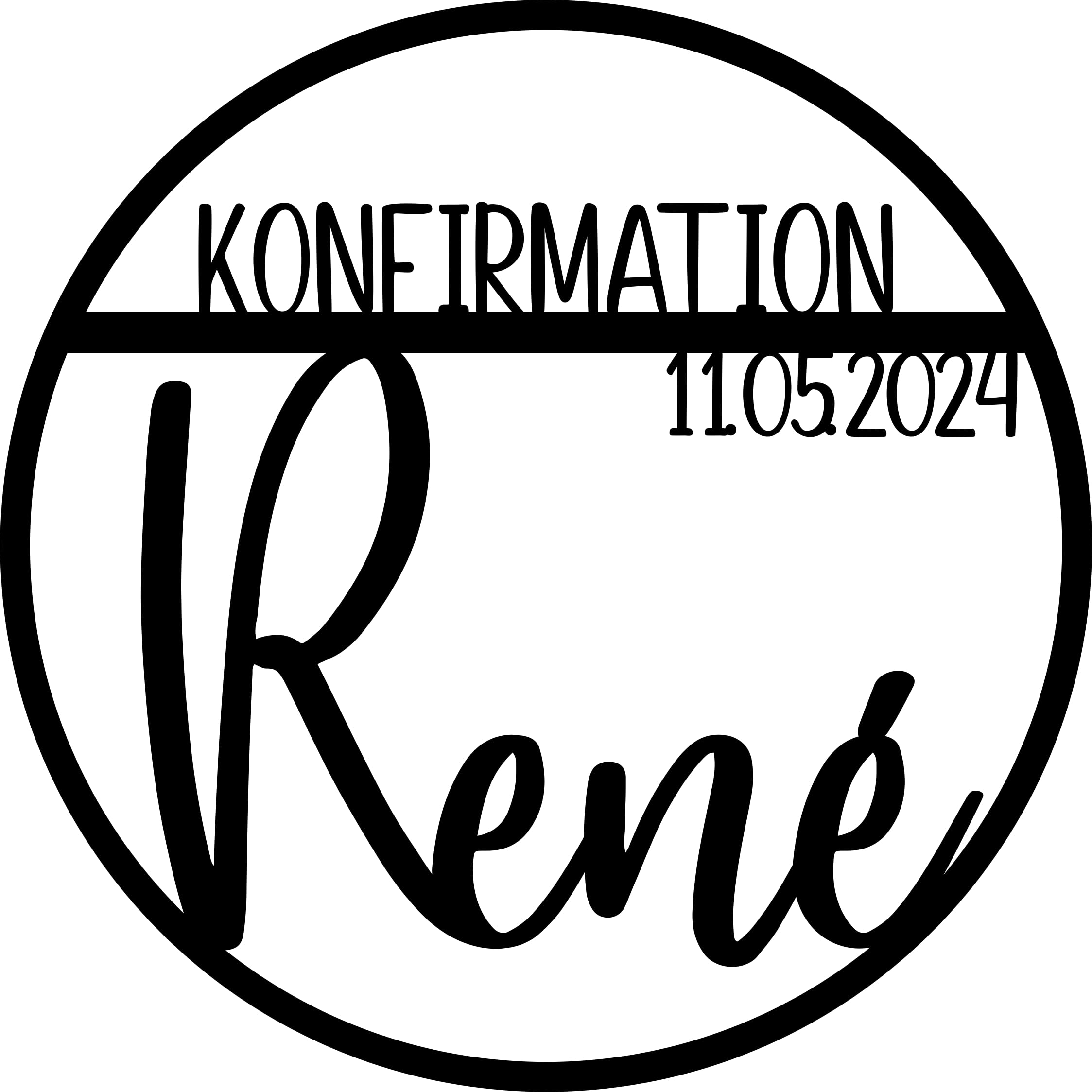 Holzkranz 3D-Schriftzug "Kranz Kommunion/Konfirmation/Firmung/Taufe" mit deinem persönlichen Wunschnamen Wandkranz Türkranz Hoop als Gastgeschenk zur Kommunion