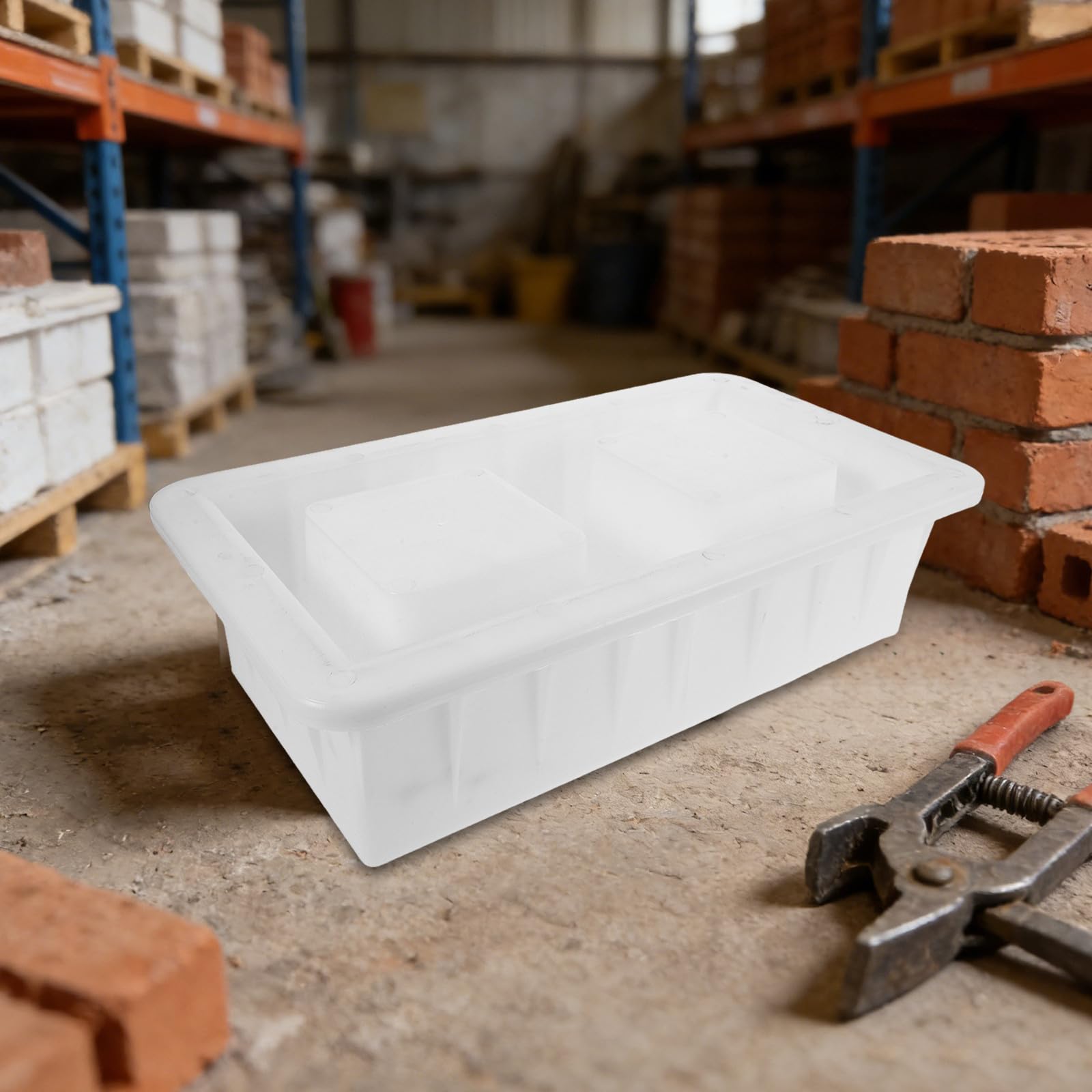 BESPORTBLE Molde de Ladrillo Hueco de Plástico Blanco Diseño de Doble Cavidad Optimizado para Tareas de Paisajismo y Pavimentación Ligera