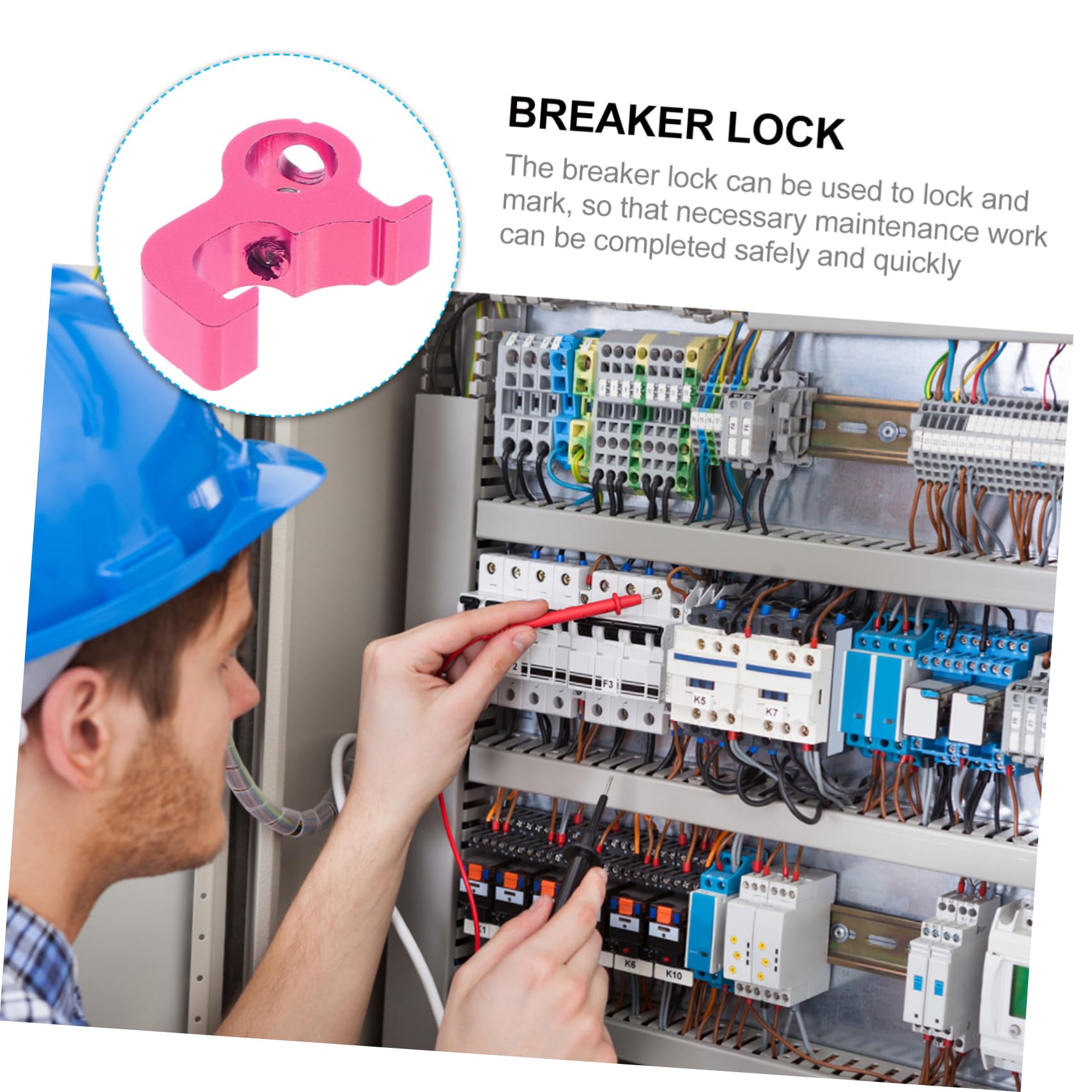 SOESFOUFU Lockout and Tagout Safety Aluminum Alloy Mini Circuit Lockout Easy Install
