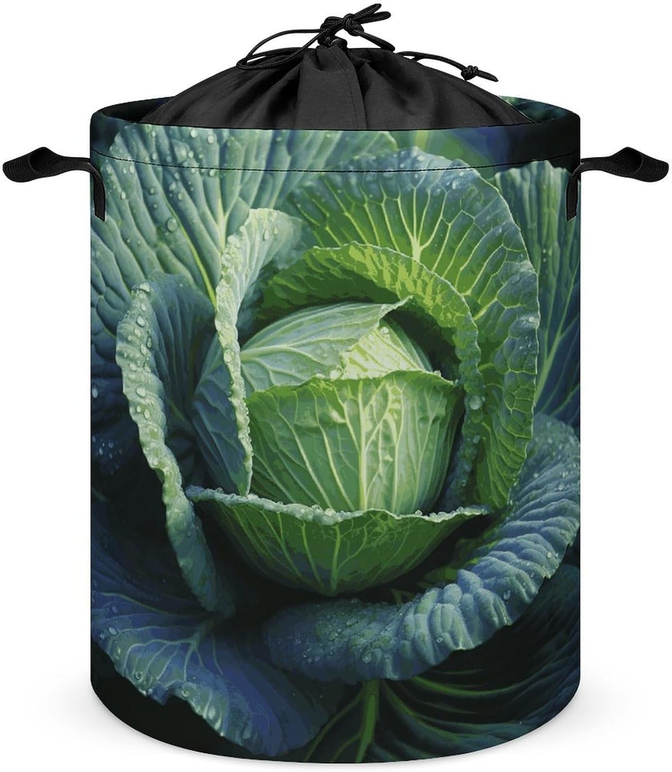 Bright Cabbage Laundry Basket Collapsible Clothes Hamper with Reinforced Handles Large Capacity Waterproof Laundry Bag Freestanding Laundry Hamper for Bedroom Bathroom