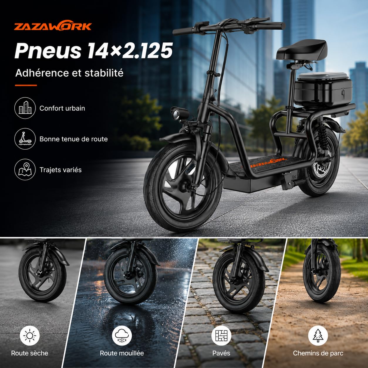 Cheevalry Electric Scooter for Adults Trottinette Electrique Adulte 250W Brushless Motor Trottinette électrique Tout Terrain 25km/h Pliable