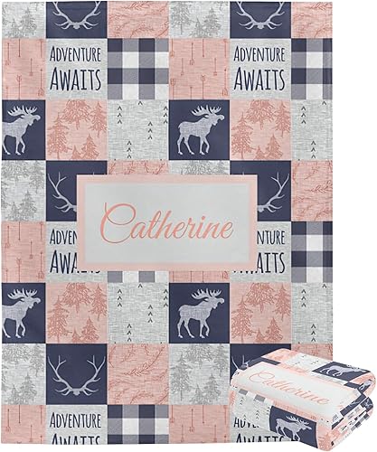 ColorAce Manta personalizada con nombre, manta de bebé personalizada para niños y niñas, manta personalizada con nombre para niños y adultos, manta