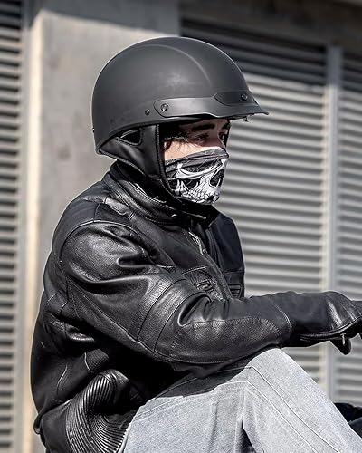 Miniatura 8 de ILM Medio casco de fibra de vidrio para motocicleta con visera para motocicleta, crucero, ciclomotor, scooter DOT modelo A213