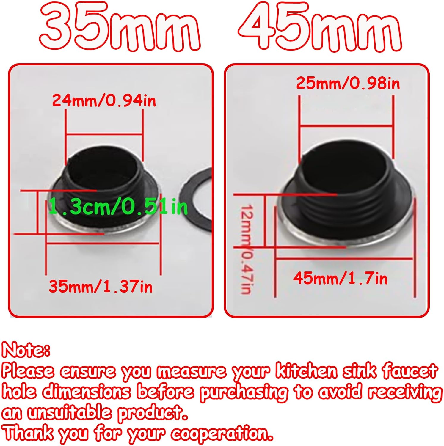 2 Pack 0.94 inch Kitchen Sink Faucet Hole Cover for Sink Plug Brushed Stainless Steel Hole Cover Soap Dispenser Cover(Short)