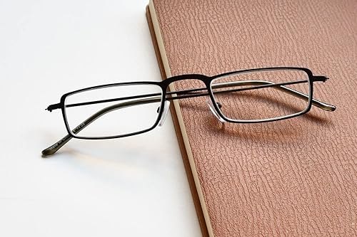 Miniatura 6 de Eyekepper 5-Pack Straight delgado marco de metal con sello Half-eye estilo anteojos de Lectura Lectores, Negro