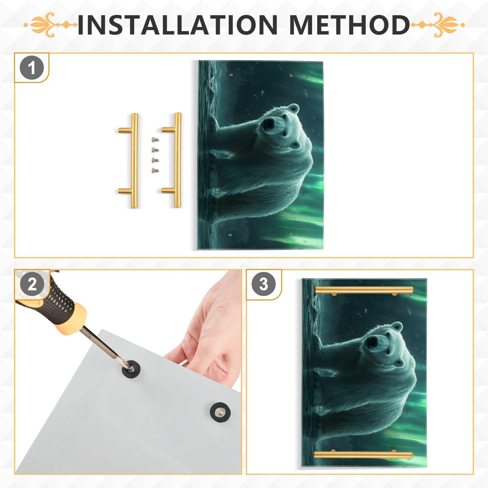 NFMILI Polar Bear Vanity Tray Rectangle Acrylic Bathroom Tray Serving Trays for Centerpieces Modern Home Decor for Kitchen Bathroom Bedroom Living Room 7.9 × 11.8 in