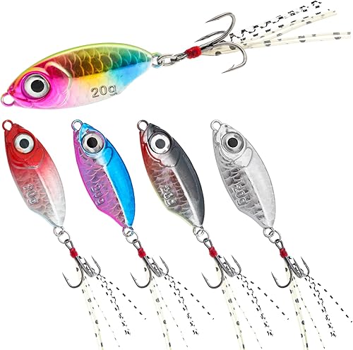 Miniatura 8 de Señuelos de pesca de metal cucharas de pesca de metal señuelo de cebo de hoja de lanzamiento largo cuchara de jigging señuelo vertical duro VIB