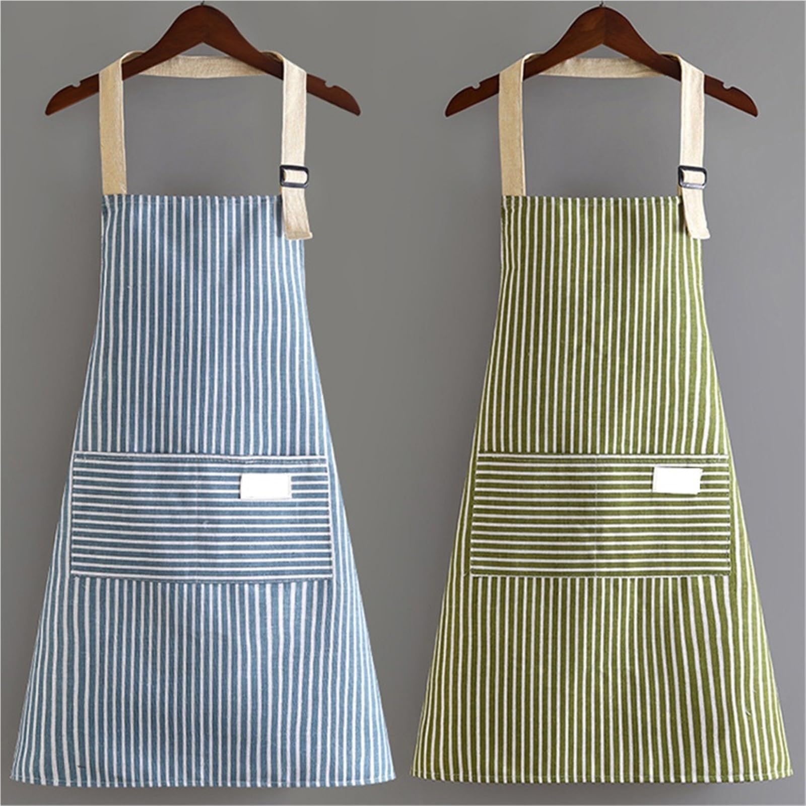 Delantal De Cocina Delantal de Catering de 3 uds, delantal sin mangas transpirable con cuello colgante, delantal de cocina for el hogar de lino y algodón for restaurante Para Barbacoa，Cocinar，Hornear(