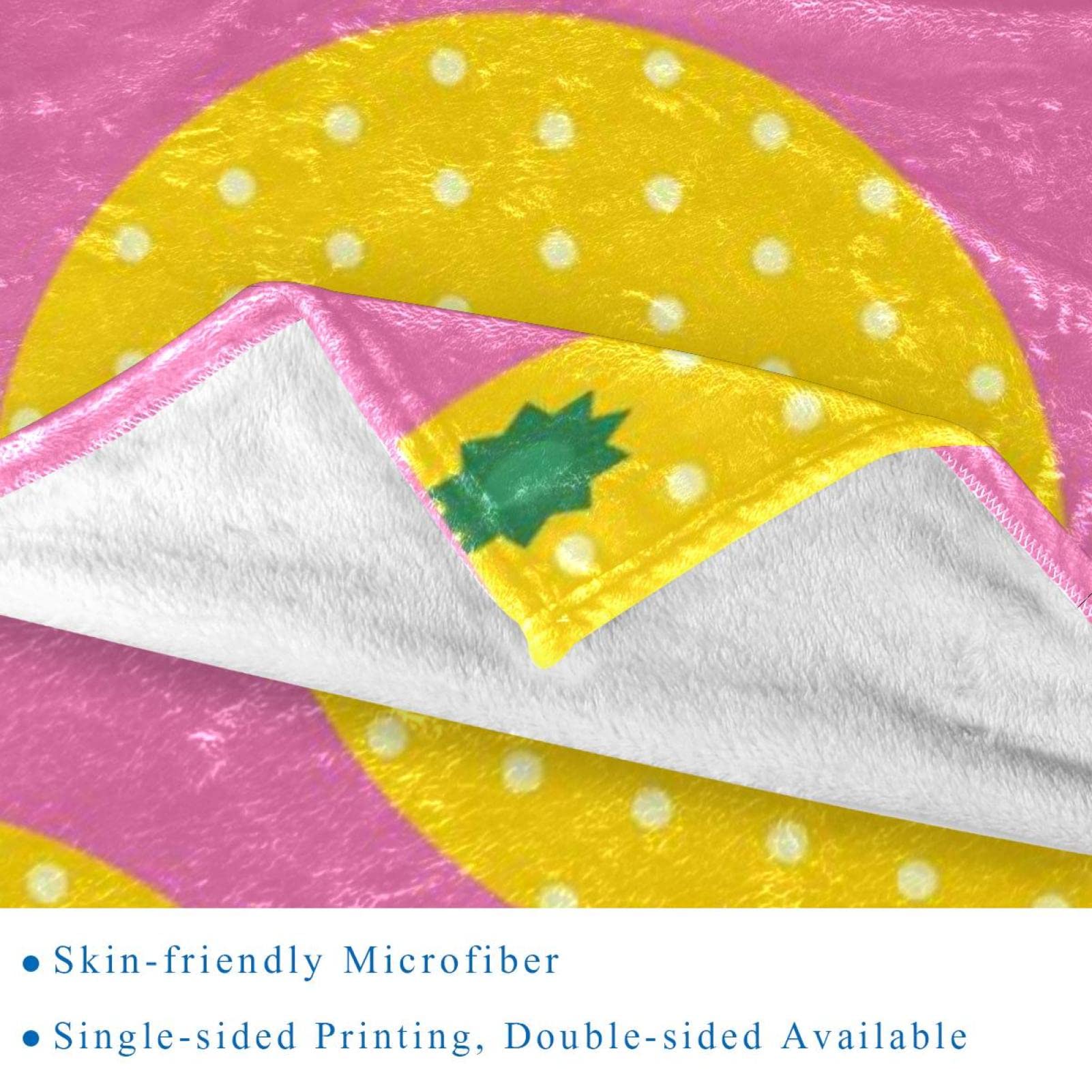 Coperta in pile, super morbida, lussuosa, motivo pop art con agrumi, colore: giallo