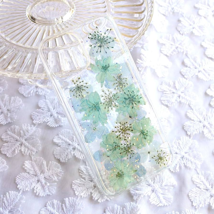 Amazon.co.jp: [テキスタリアン] 押し花 iPhoneケース ブルー