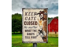Keep Gates Closed: Retro Metal Farm Sign for Goat Lovers