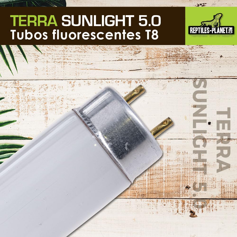Reptiles-Planet Tubo Fluorescente de Luz Solar T8 5.0 Terra, 15W, 45cm Longitud