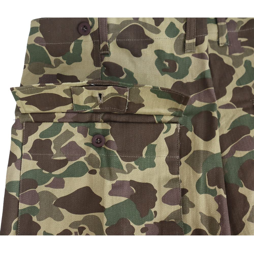 Combinaison de chasse double face au canard de la Seconde Guerre mondiale - Camouflage rétro - Veste de combat HBT - Réplique de l'uniforme du jour du jour J