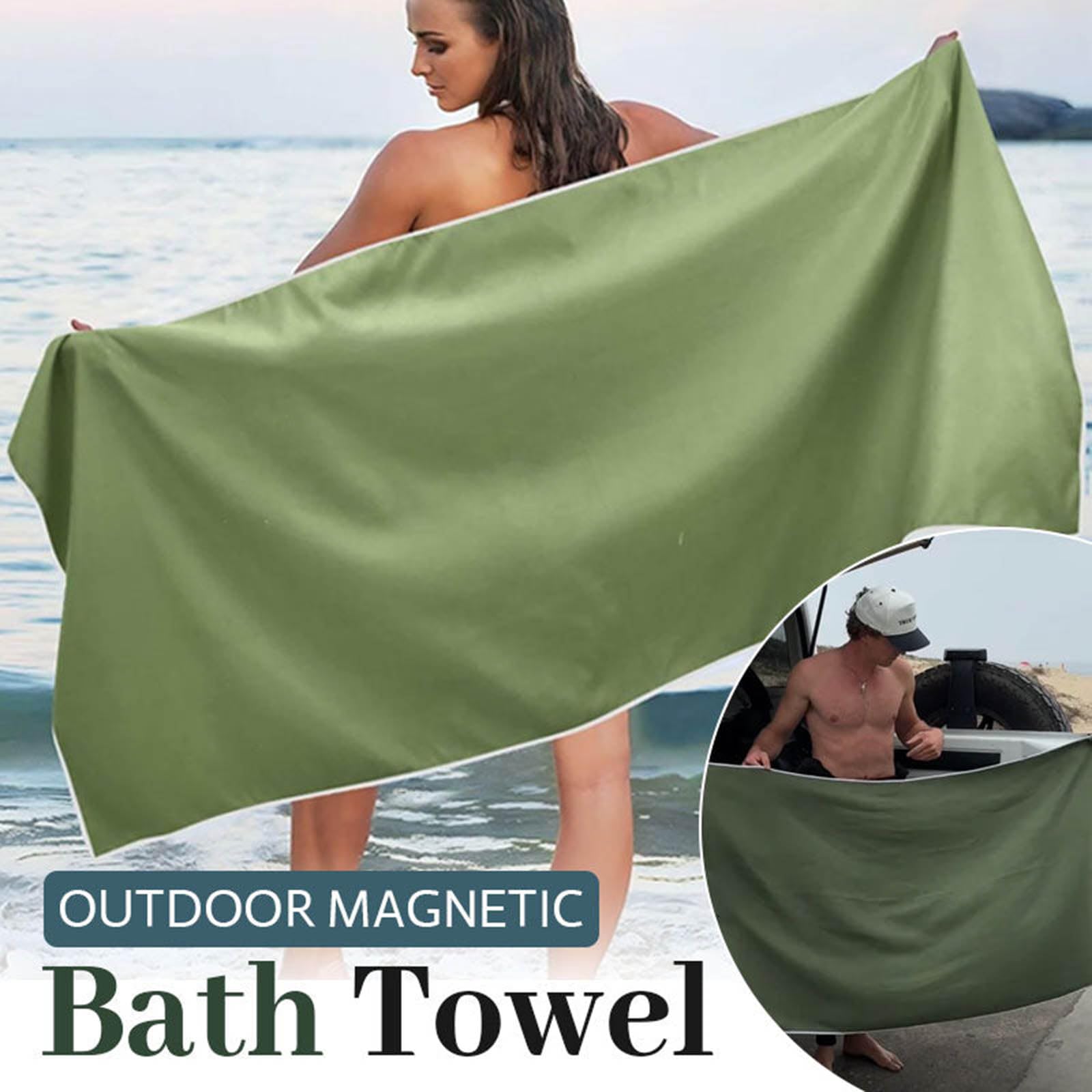 Toalla de playa de secado rápido, toalla de microfibra de gran tamaño con cierre magnético, resistente a la arena para viajes, natación, piscina, yoga, senderismo, camping