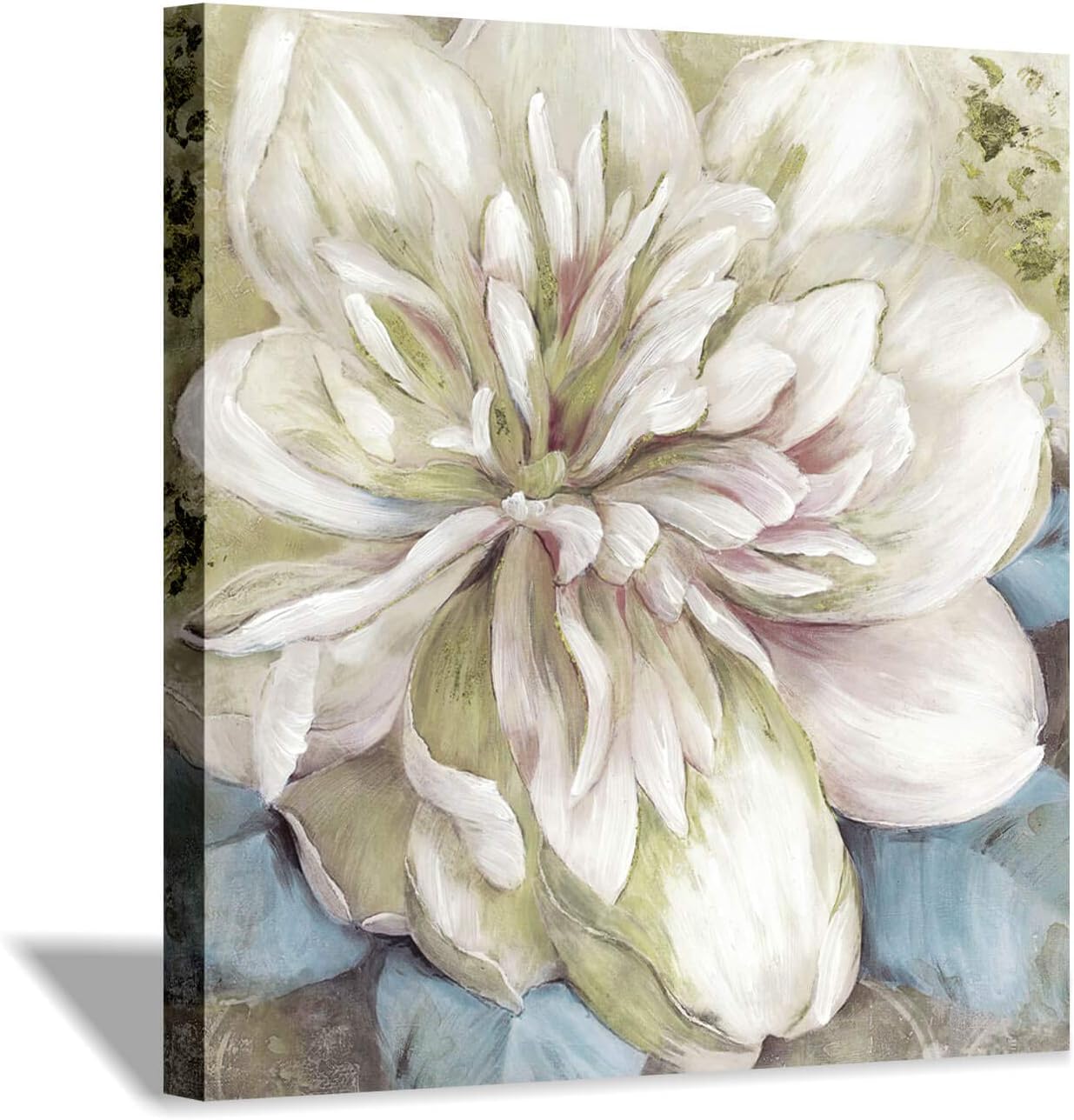 Floral Wall Art Canvas Print: Abstract Flower Artwork Painting for Wall Decor (12''x12'')