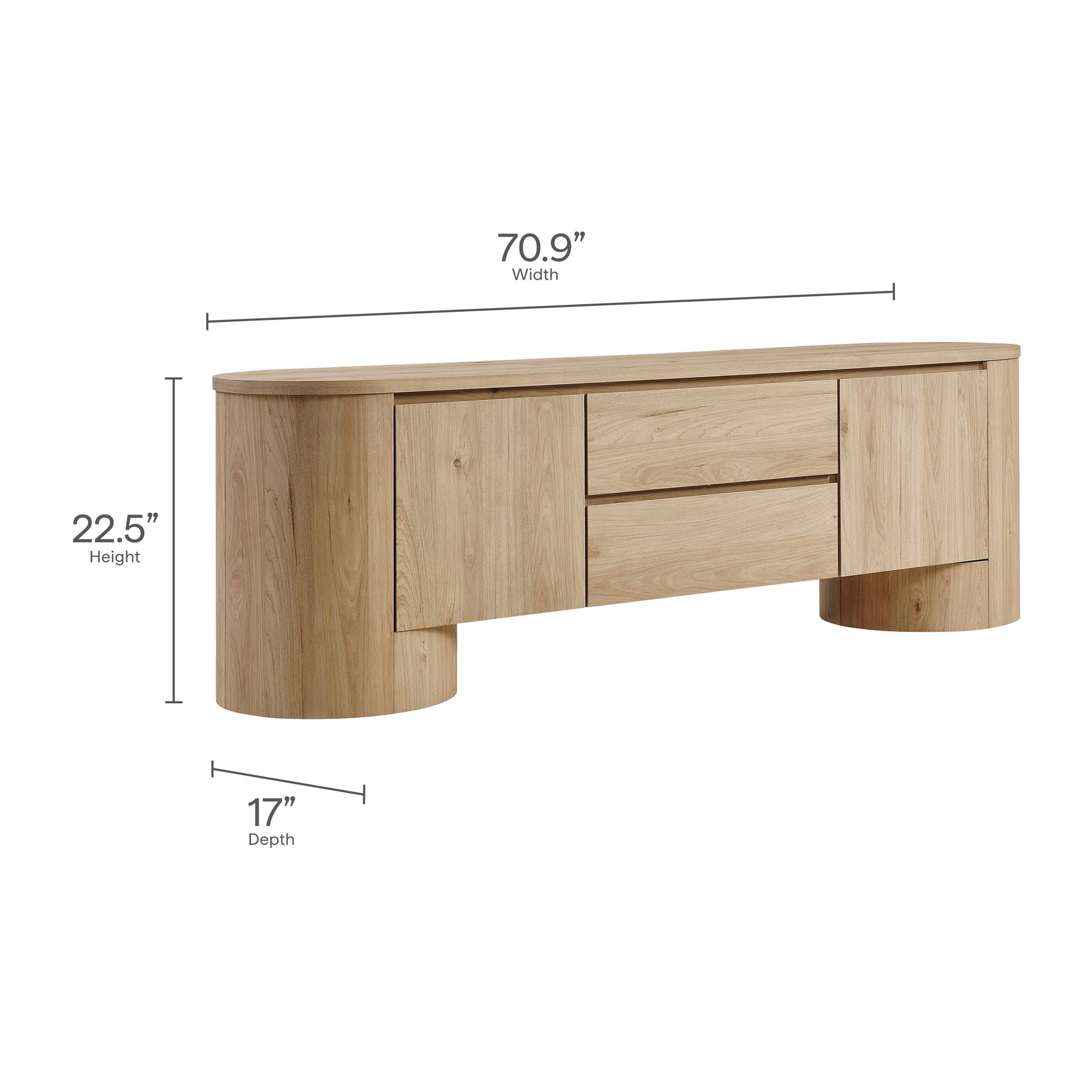 Amazon.com: Modway Duval 71 Inch Oval TV Stand in Light Oak – Low