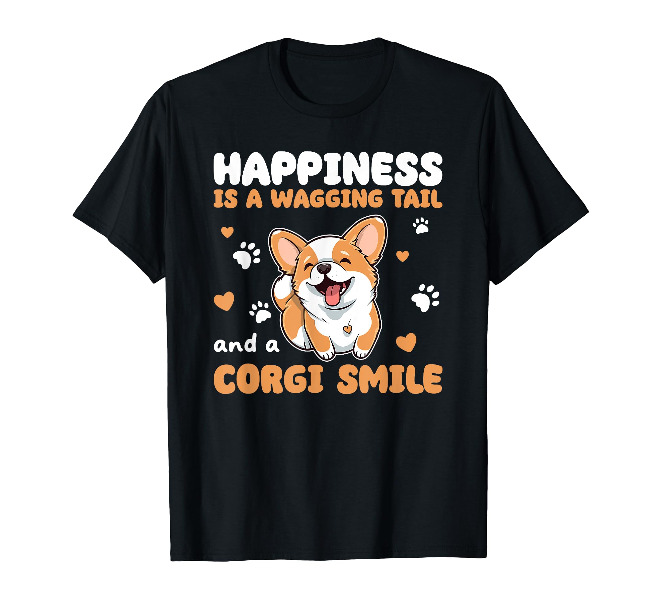 Retro Corgi Dog TeesHappiness Is A Wagging Tail And An Corgi Smile T-Shirt