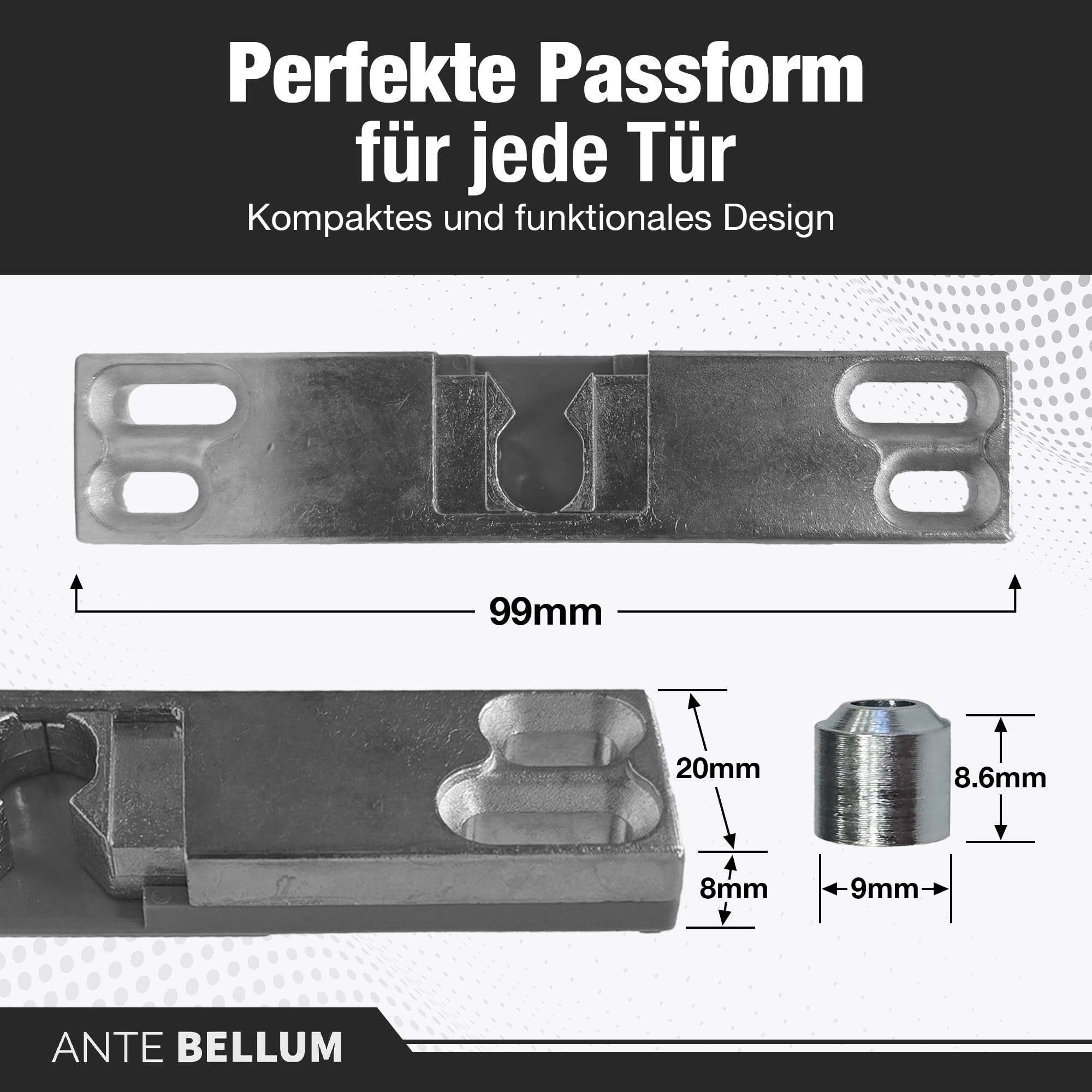 Chiusura invisibile per porta del balcone, sistema di porta del balcone, con molla di sicurezza e viti Ante Bellum