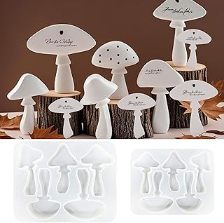 TZEKING 10 Molde de Hongos 3D,Molde de Silicona Seta Velas Moldes,Silicona Setas Yeso para Fundición Moldes,Hongos Creativos para Decoración de Hongos para Proyectos de Manualidades Únicos