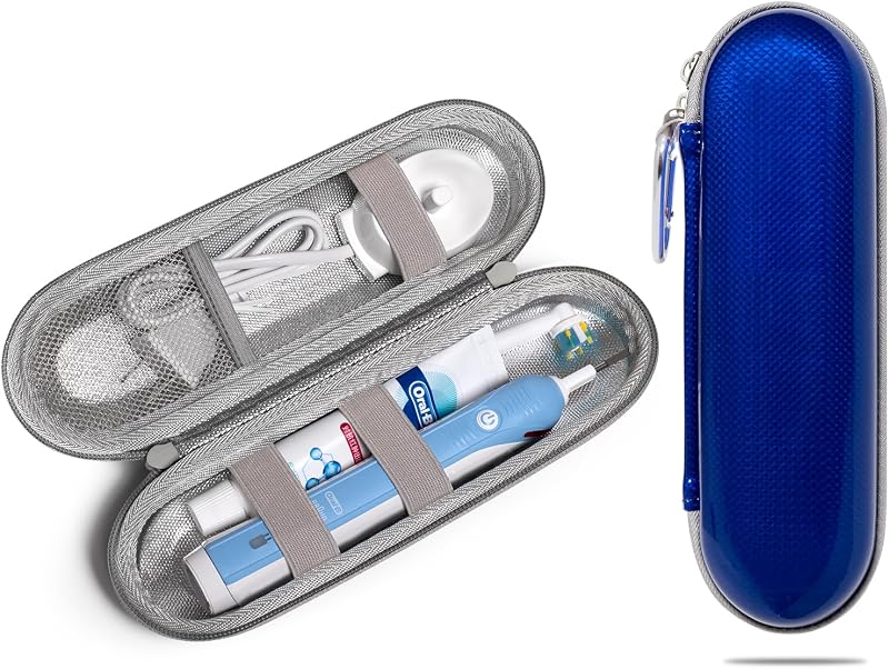 Nincha Hard Shell EVA Electric Toothbrush Case - Waterproof, Shockproof, Moisture Resistant, Large Size Fits Oral-B iO, Pro, Smart Series, Philips Sonicare (Blue)