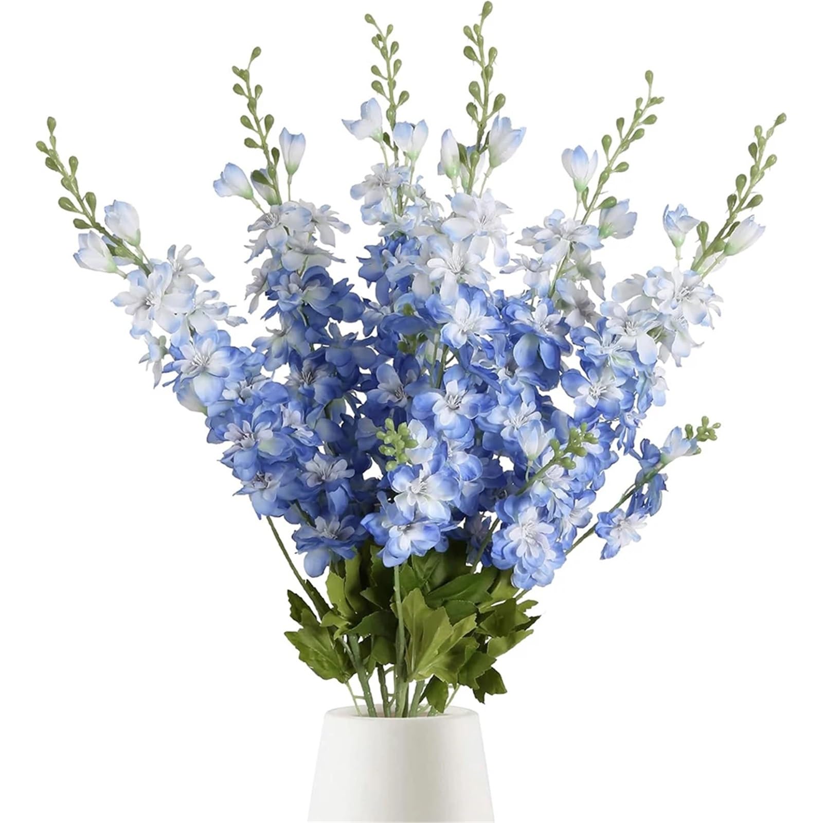 LuoAXINN Artificial Flower Branches 6pcs Blue Delphinium Artificial Flowers Long Stem Larkspur For Wedding Centerpieces Floral Arrangements Home Vase Decor(Color15)