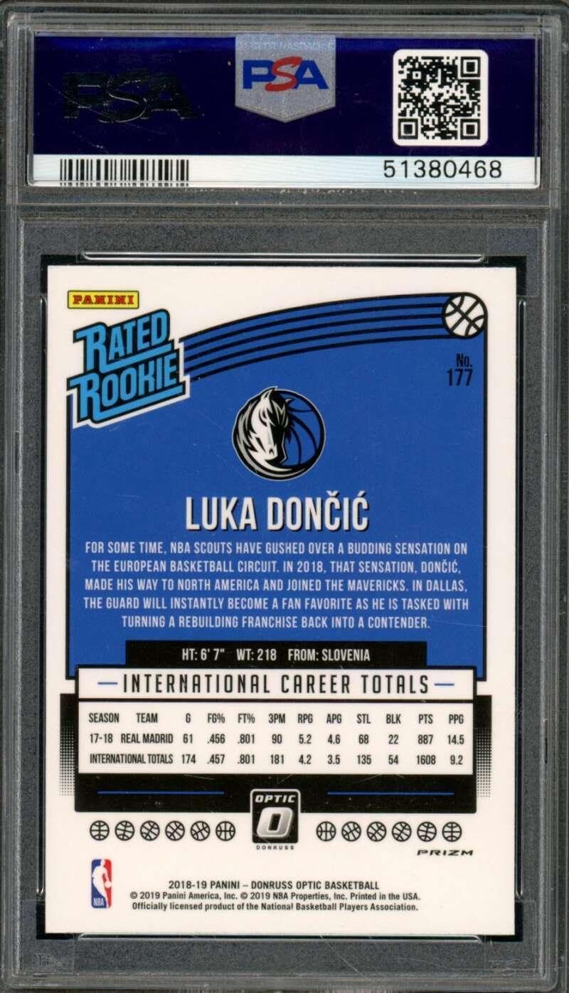 Luka Doncic Rookie Card 2018-19 Panini Donruss Optic Velocity #177 PSA 8.5 - Basketball Slabbed Rookie Cards
