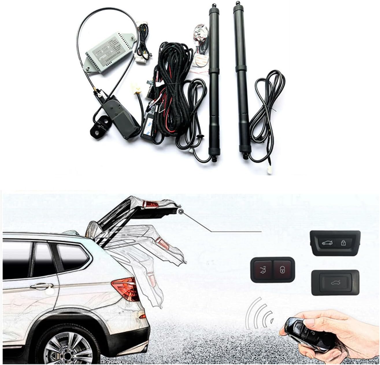 Power Tailgate Compatible with Hyundai Santa Fe Sport IX45 2013-2018 Electric Liftgate Retrofit Lift Support Rear Door Kit, Normal