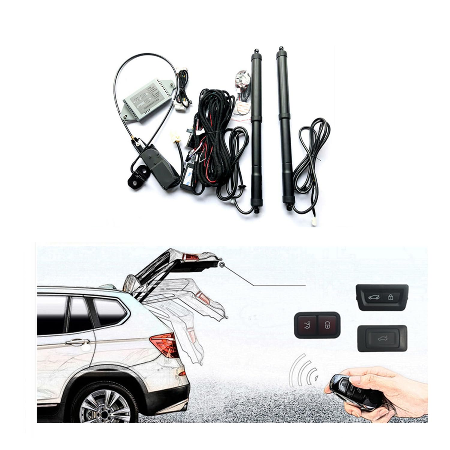 Power portellone posteriore compatibile con Peugeot 3008 2016-2023 Electric Liftgate Retrofit Lift Support Rear Door Kit, Normale