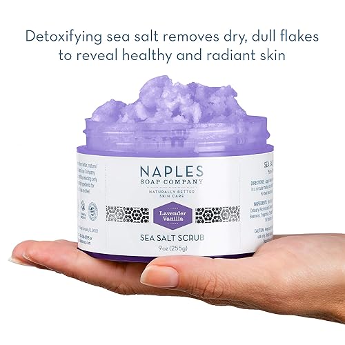 Miniatura 3 de Naples Soap Natural Sea Salt Scrub - Exfoliante e hidratante para el cuidado de la piel elimina los copos secos y opacos que revelan una piel