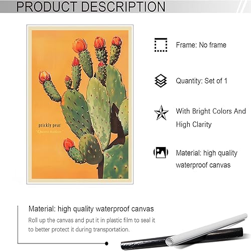 Miniatura 2 de Pósteres vintage de cactus, paisaje retro del desierto, arte de pared, bajo el sol, tropical, botánico, floral, impresiones estéticas, pintura para