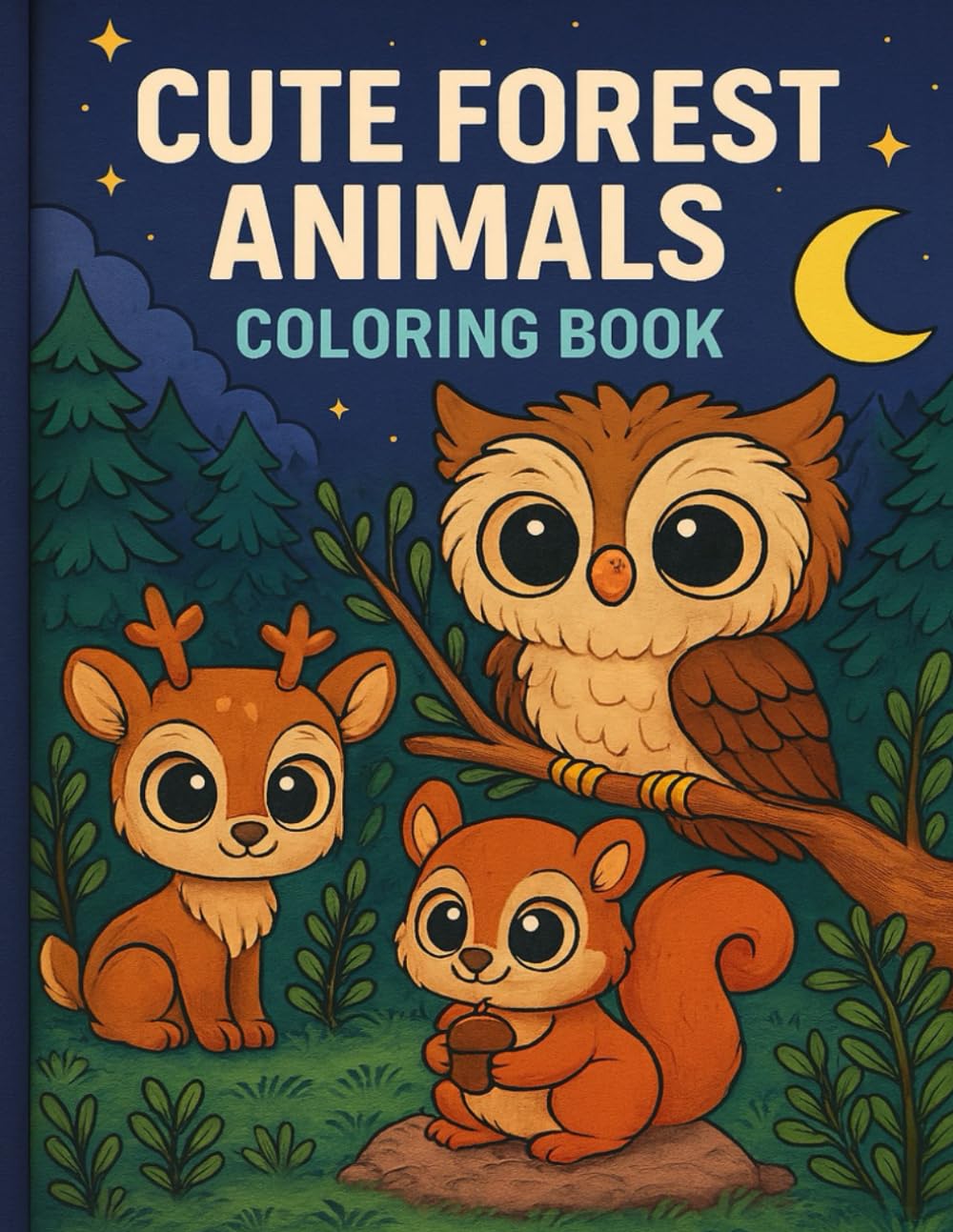 Cute forest Animals Coloring Book: Fun and Easy Forest Animals Coloring Pages for Kids (Cute Animals Coloring Book Collection)