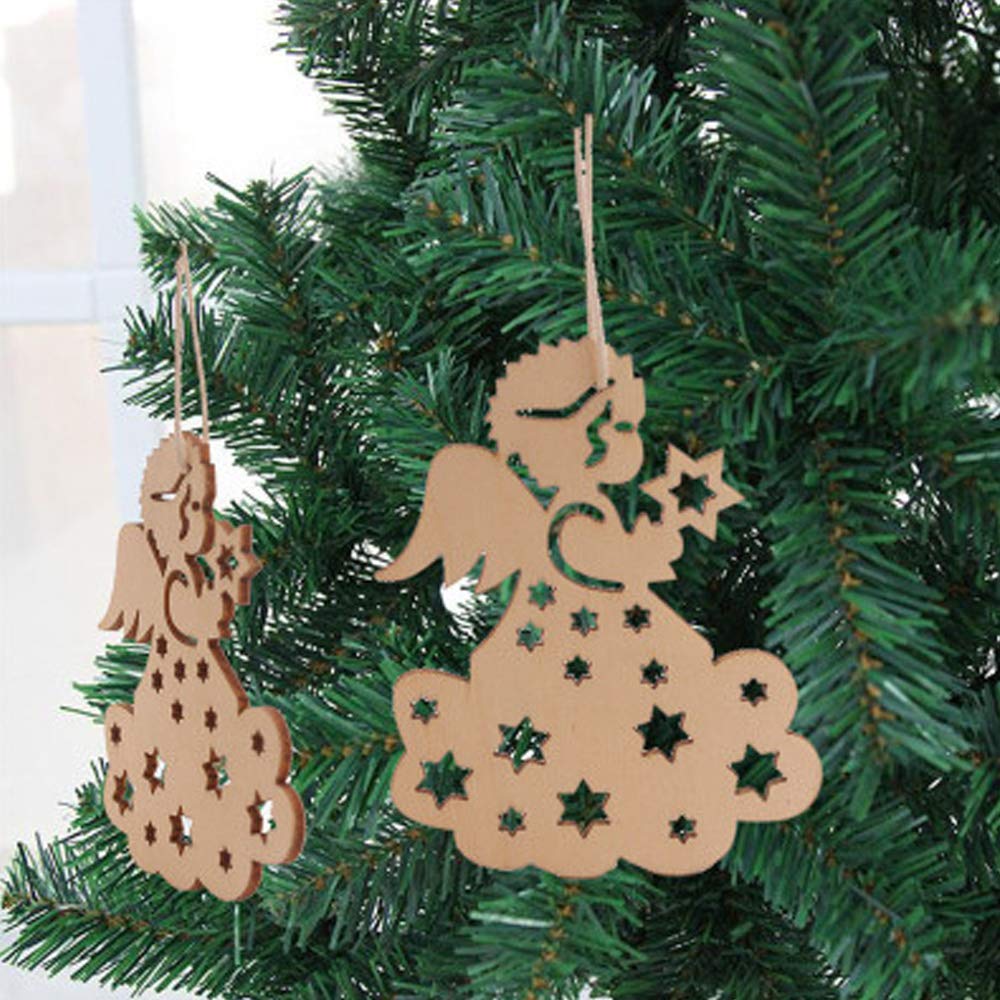 20 Tranches De Bois Naturel Avec Ficelle - Disques Ronds Vierges Pour Décorations De Noël DIY, Artisanat - 7
