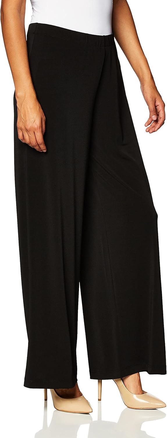 AGB Womens Soft Knit Palazzo Wide Leg Pant (Petite, Standard and Plus Sizes) - Image 2
