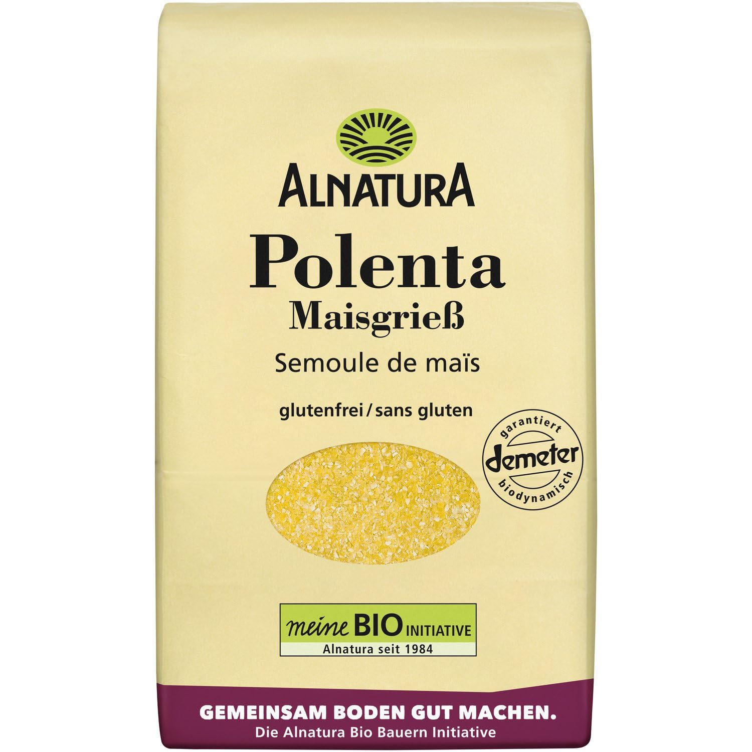 ALNATURA - Polenta Semoule de Maïs Bio - Sans Gluten - En Plat Pimenté, Accompagnement ou Recettes Sucrées - le paquet de 500g - Le Lot De 4