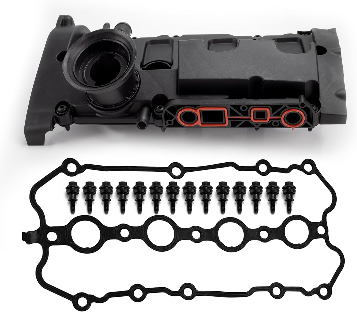 Engine Valve Cover Gasket Compatible with Volkswagen Eos 2007-2008 Golf R 2012-2013 GTI 2006-2008 Jetta 2006-2008 Passat 2006-2008 2.0L Turbo, 06F103469F