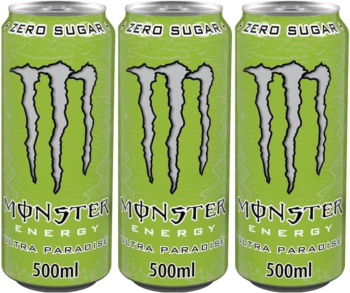 Monsters Energy Ultra Paradise, Zero Sugar Energy Drink, 500ml, Pack of 3 (From UK)