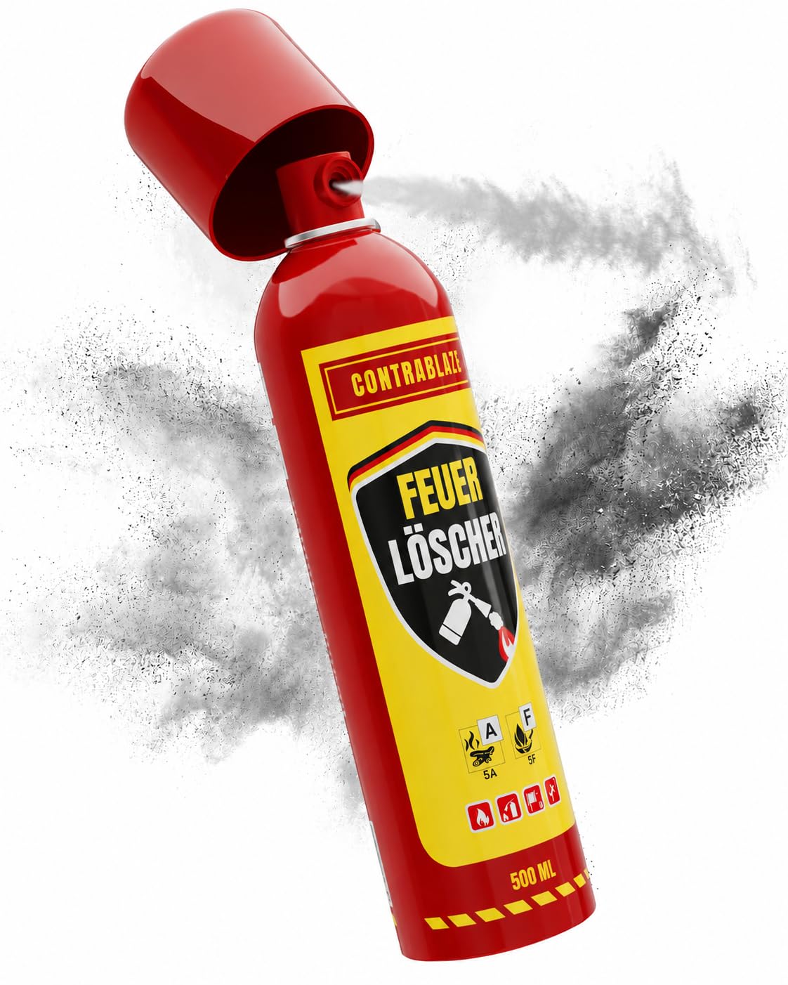 Spray extincteur domestique – 500 ml – Pour plus de sécurité dans votre vie quotidienne – Idéal pour la maison, la cuisine et la voiture – Efficacité testée contre les feux de graisse et les incendies