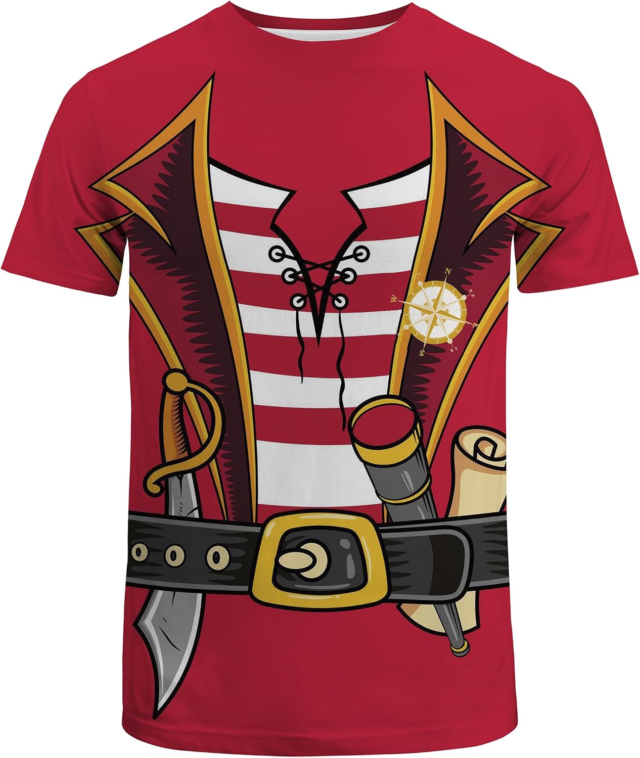 Pirate Costume T-Shirt Halloween Novelty Pirate Shirt Tee 3D Print Graphics Pirate Cruise Tshirts Unisex