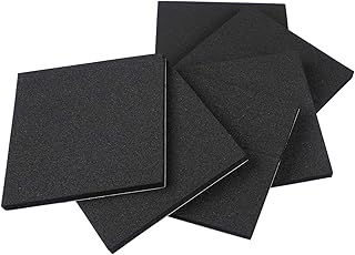MAGZO Adhesive Foam Pad 1/4 Inch Thick X 4 Inch Long X 4 Inch Wide, Closed Cell Foam Sheet Square Rubber Pad Anti-Slip (6 ...