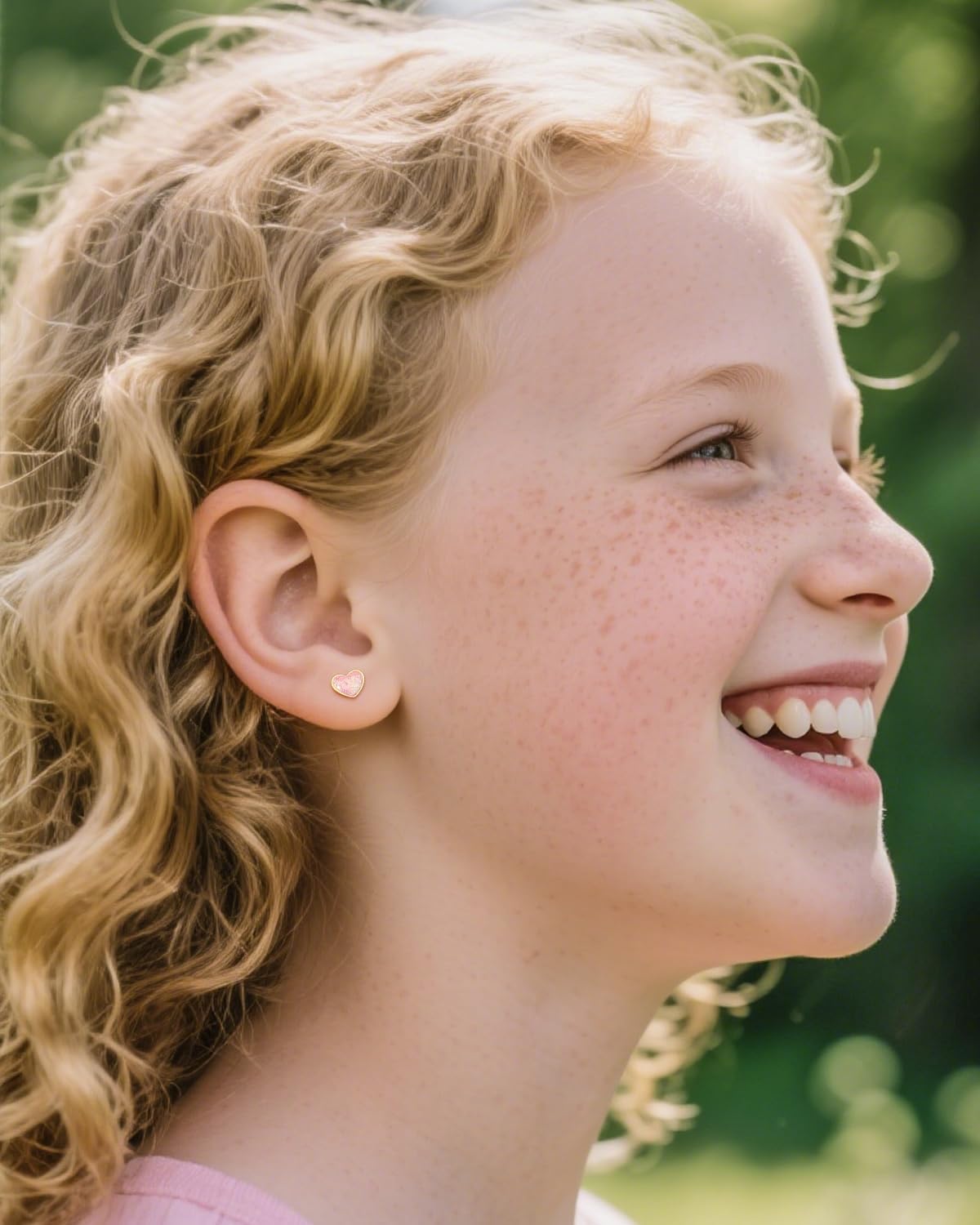 Hypoallergenic Screw Back Earrings for GirIs Women, 14K Gold-plated Star Heart Surgical Steel Stud Earrings Flat Back Earrings Hypoallergenic for Sensitive Ears Screw on Back Earring Jewelry Gift - Image 3