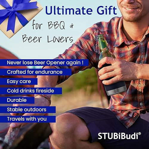 Miniatura 3 de STUBiBudi - Enfriador de latas de cerveza de 12 onzas, aislante, abridor de botellas de cerveza, 3 en 1, universal, con aislamiento de latas,