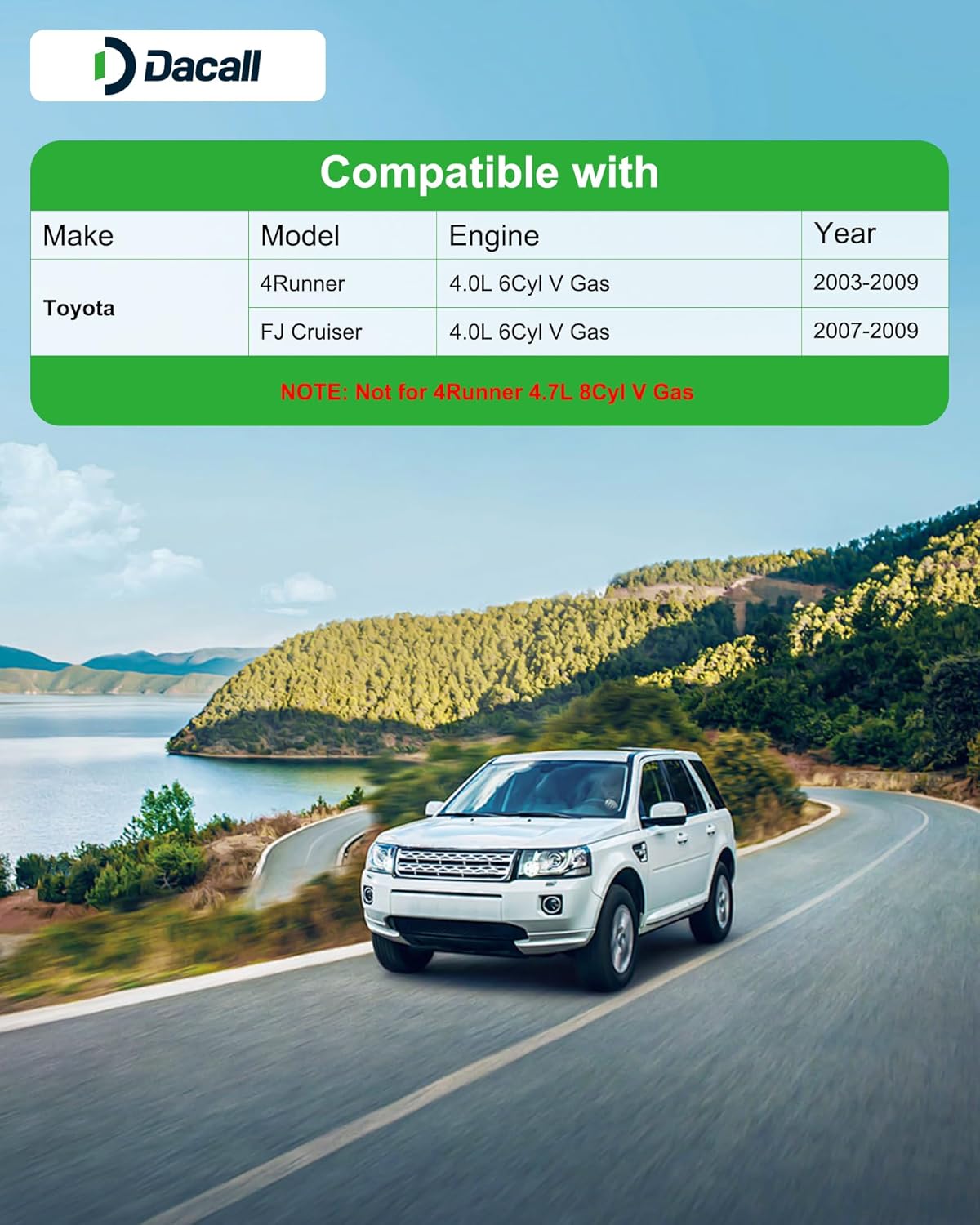 Activated Carbon Cabin & Engine Air Filter Set fit for Toyota 4Runner V6 4.0LGas 2003-2009(Not for 4.7L), FJ Cruiser V6 4.0L Gas(2007-2009), Replacement CF9846, 17801-0P010