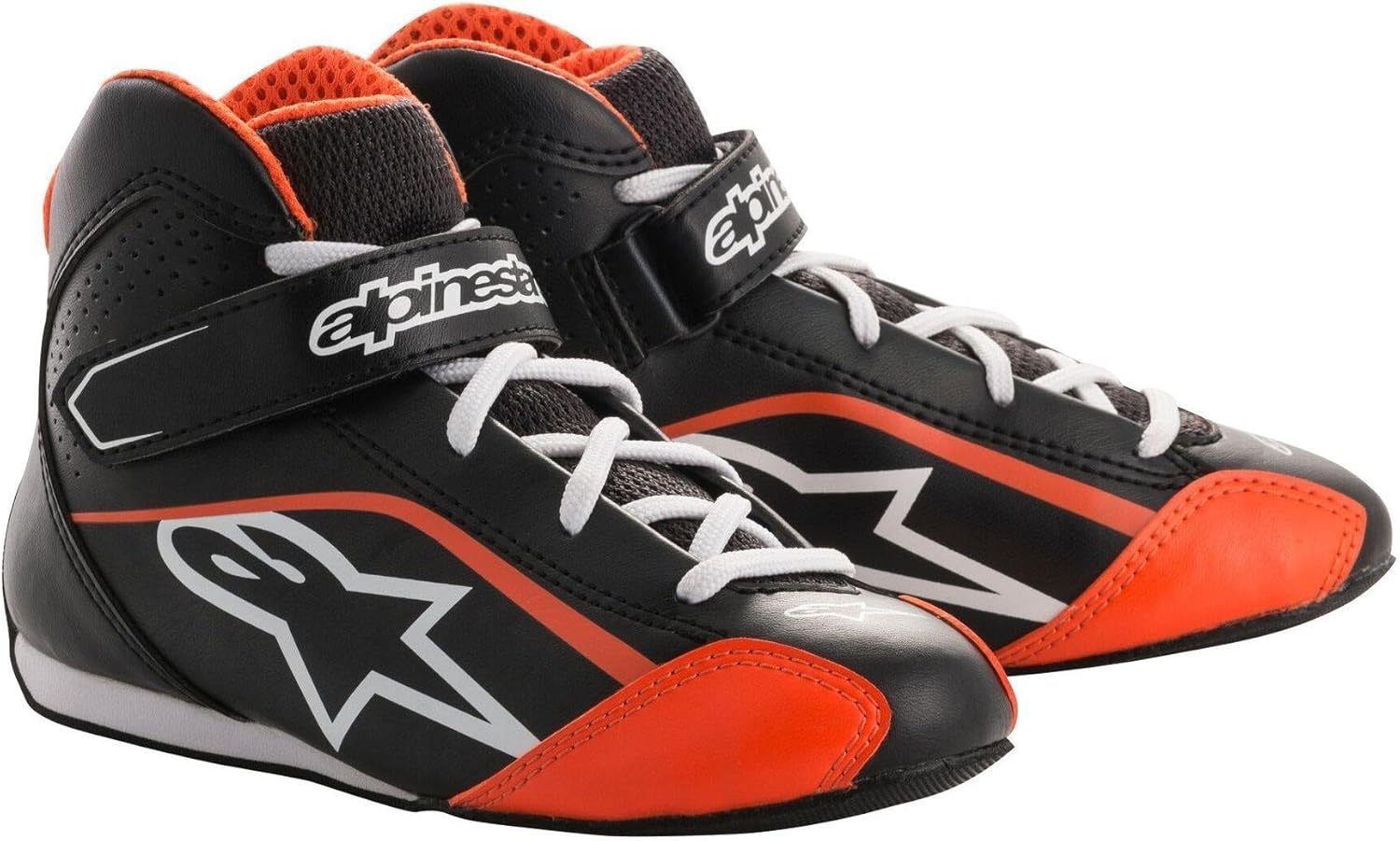 Alpinestars 2712518-1241-1 TECH 1- K S YOUTH SHOES, BLACK/WHITE/ORANGE FLUORESCENT, SIZE 1 (PR) Alpinestars 2712518-1241-1 TECH 1- K S YOUTH SHOES, BLACK/WHITE/ORANGE FLUORESCENT, SIZE 1 (PR)