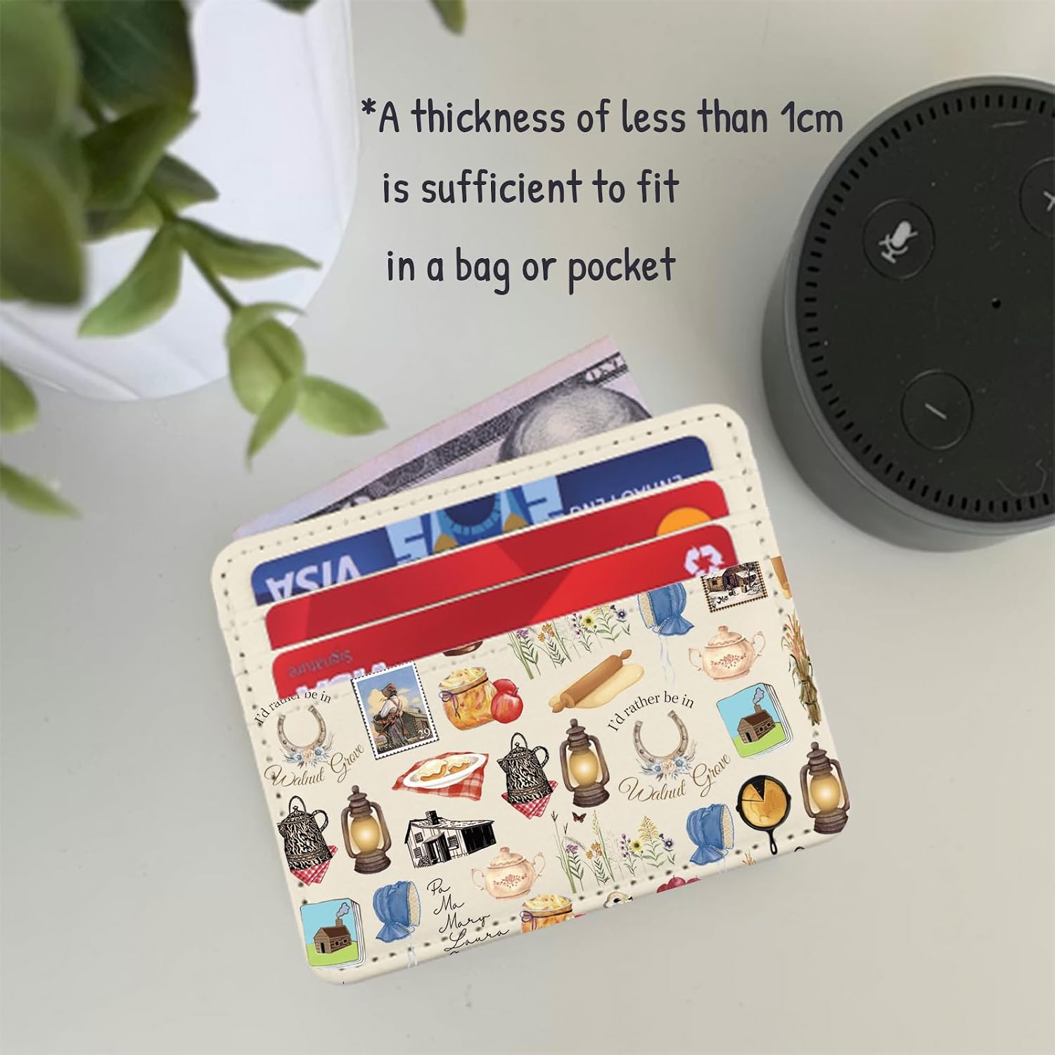 TSOTMO Library Book Merch Prairie Life Gift for Bookish Book Lovers Card Organizer Nostalgic Little House Gift (Laura Wallet)