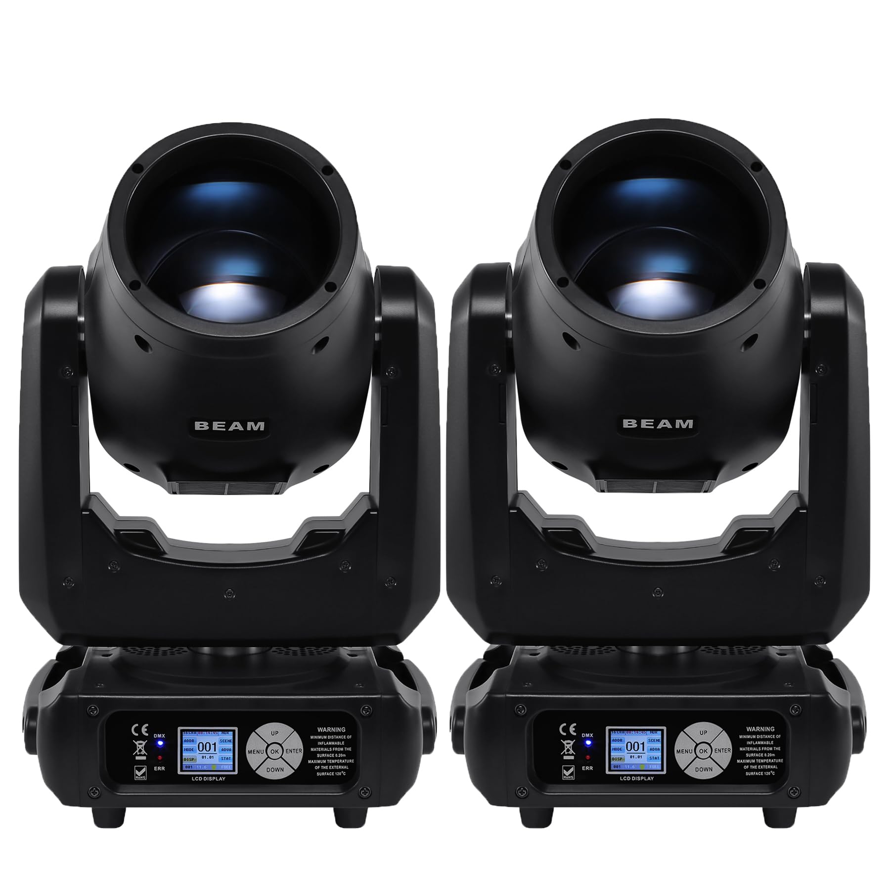Lira mobile Beam Mini 230W 7R, 8+16 Prismi DMX LED Moving Head Lampada Proiettori palcoscenico a testa mobile, rotazione 540°/270°, 14 colori 14 Gobos, illuminazione DJ per sala matrimonio - 2 pezzo
