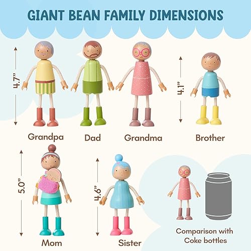 Miniatura 16 de Giant bean Juego de 5 muebles grandes de madera para casa de muñecas de 26 piezas para cocina, sala de estar, dormitorio, baño, cuarto de bebé